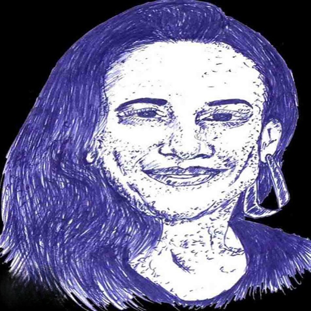 Azure Radiance-A Smile Woven in Lines of Light and Depth-1