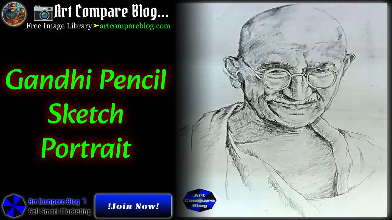 Gandhi Pencil Sketch Portrait
