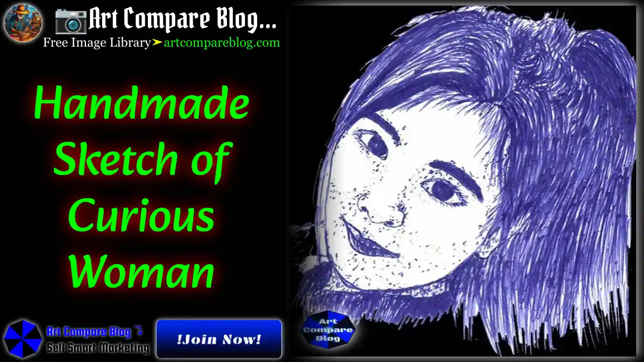 Handmade Sketch of Curious Woman