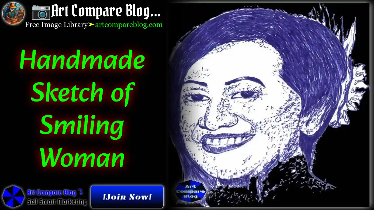 Handmade Sketch of Smiling Woman