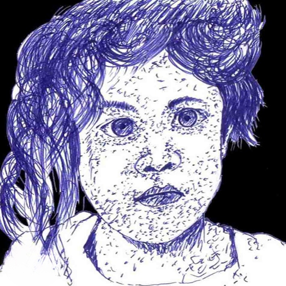 Indigo Innocence-A Soul Captured in Lines of Light and Curled Shadows-1