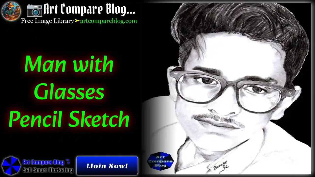 Man with Glasses Pencil Sketch