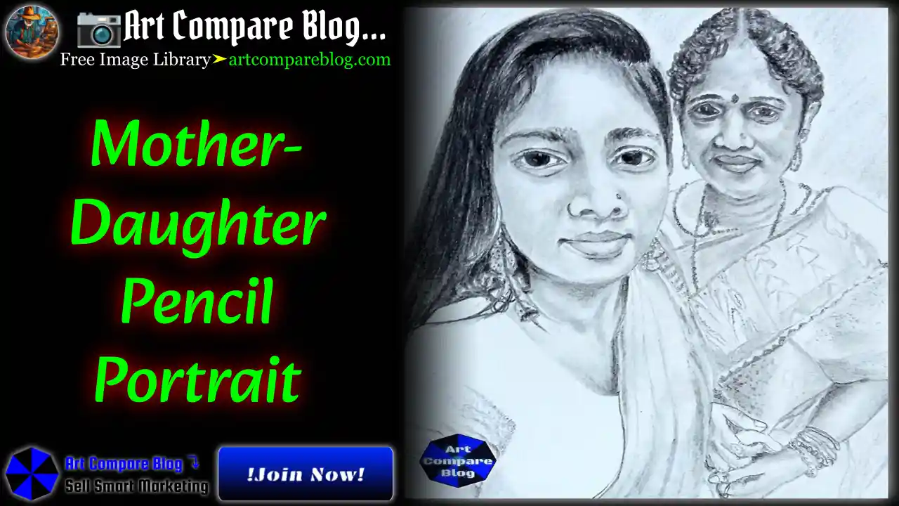 Mother-Daughter Pencil Portrait
