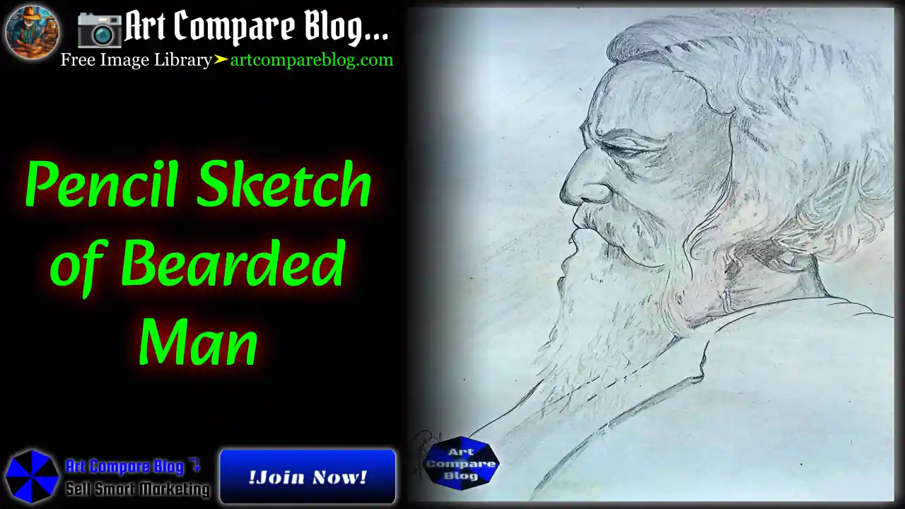 Pencil Sketch of Bearded Man