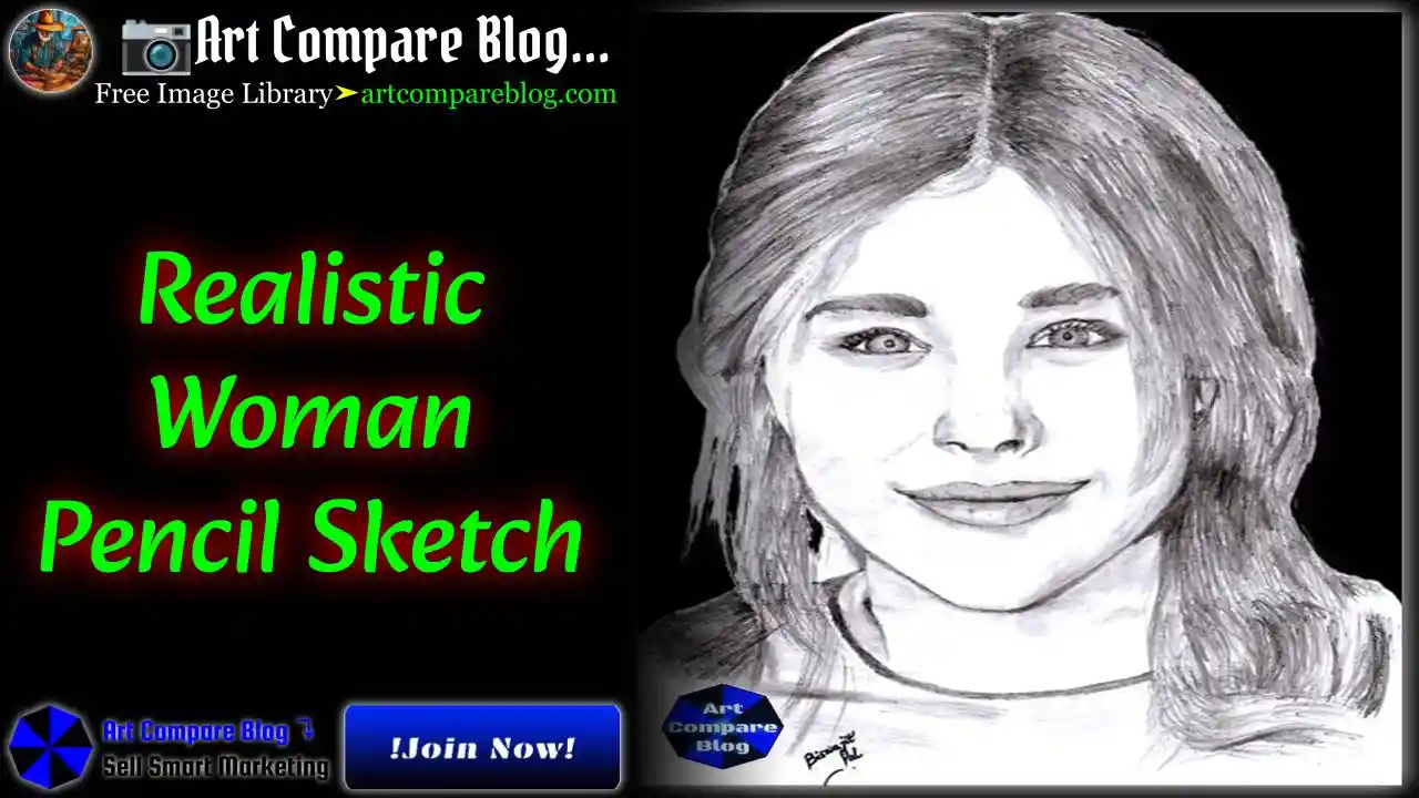 Realistic Woman Pencil Sketch