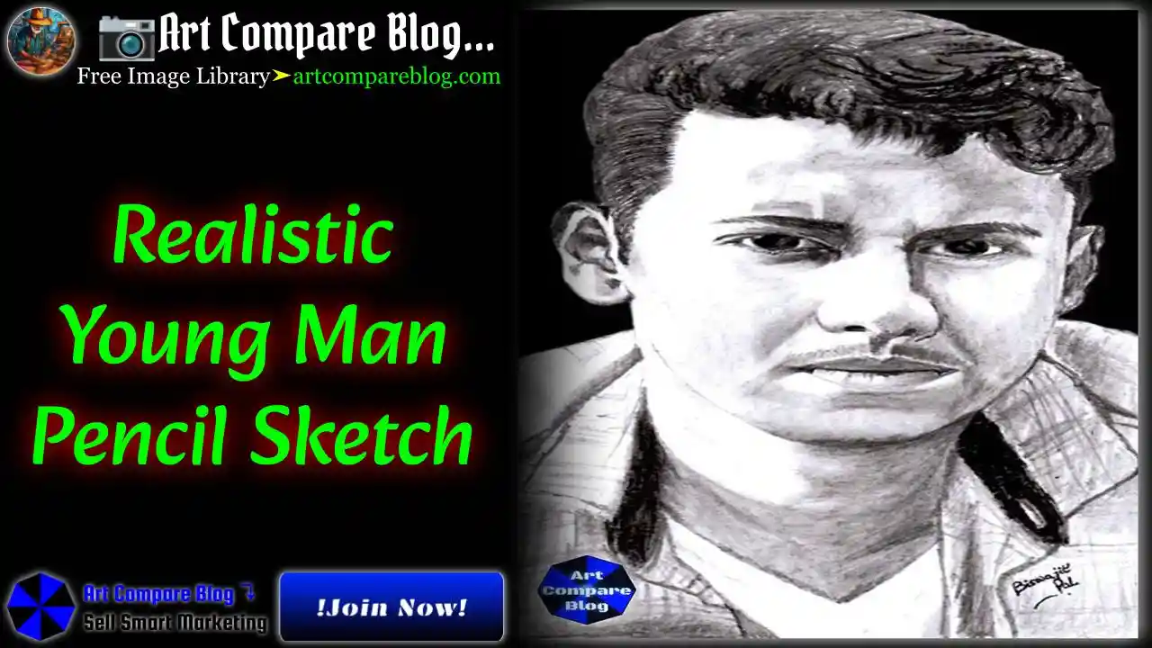 Realistic Young Man Pencil Sketch