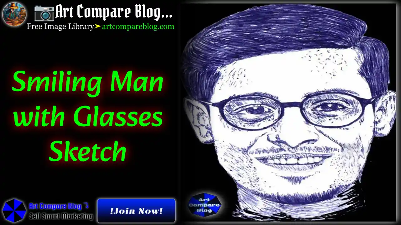 Smiling Man with Glasses Sketch