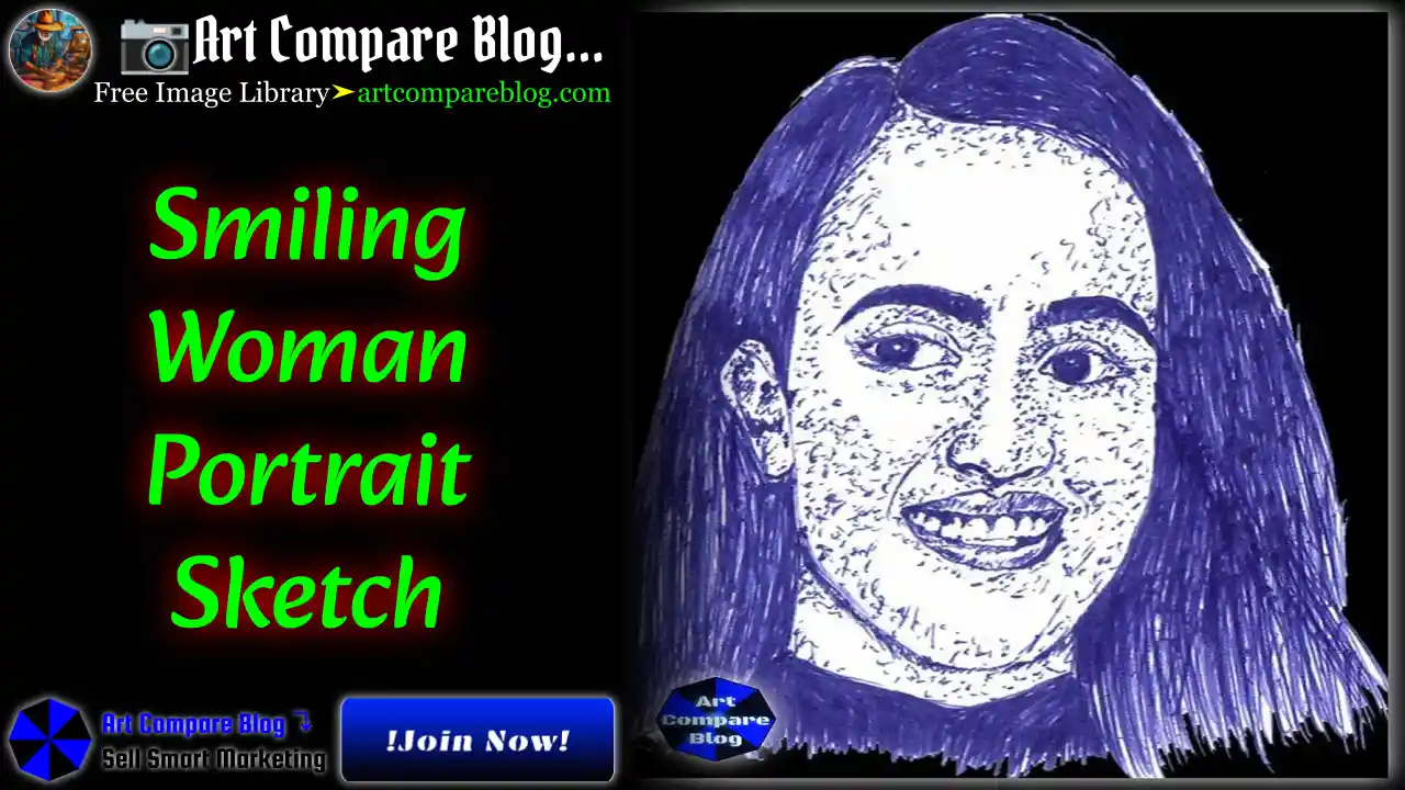 Smiling Woman Portrait Sketch