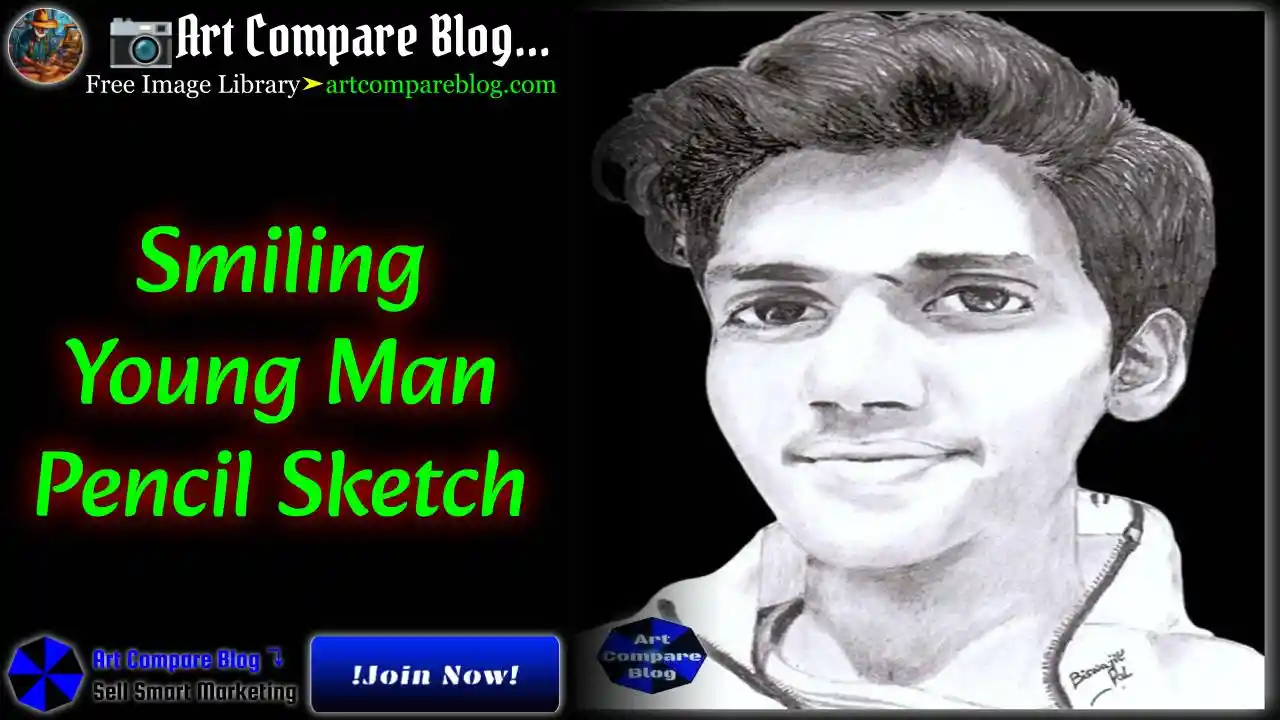 Smiling Young Man Pencil Sketch