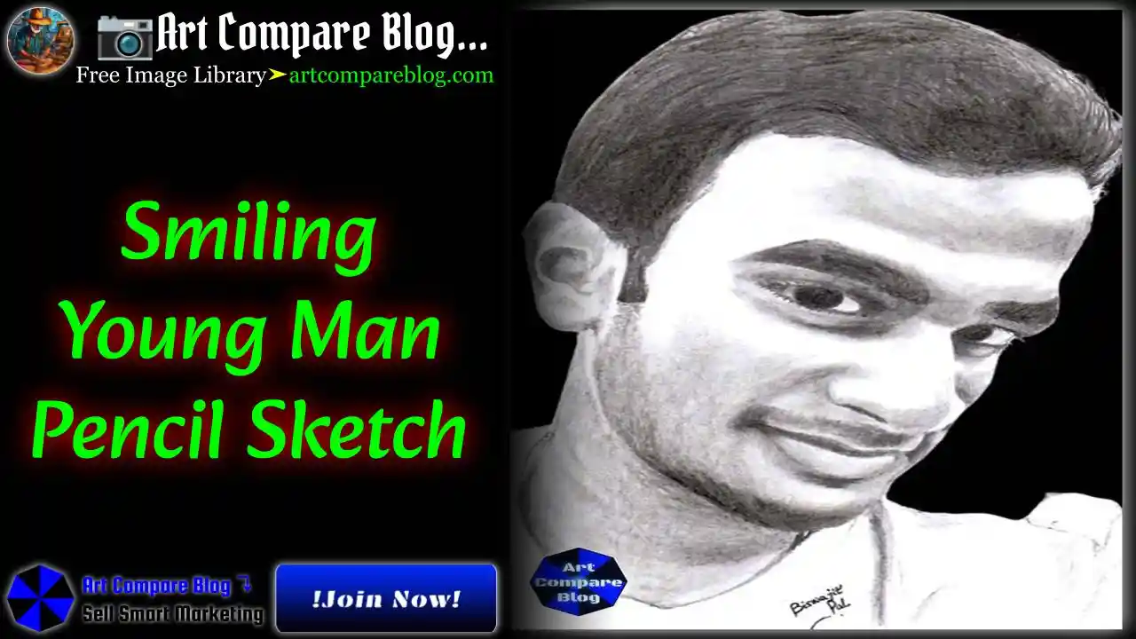 Smiling Young Man Pencil Sketch