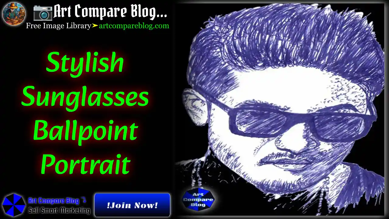 Stylish Sunglasses Ballpoint Portrait