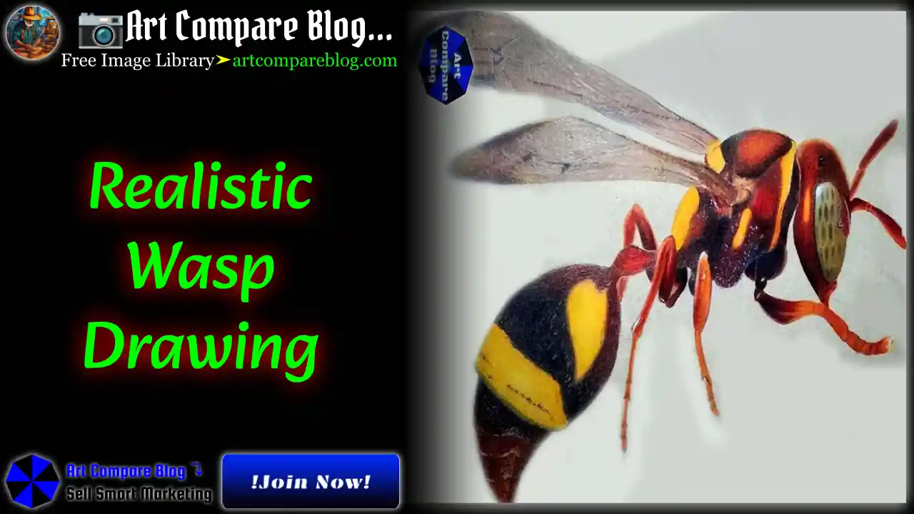 Realistic Wasp Drawing