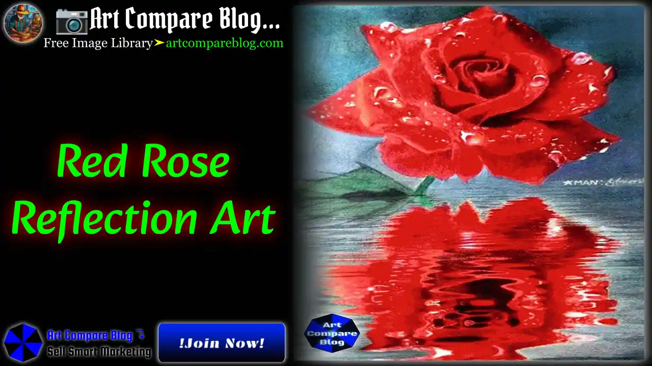Red Rose Reflection Art