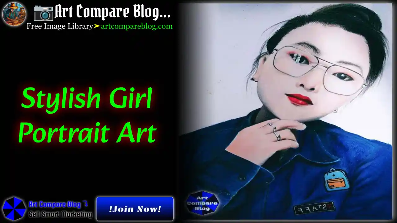 Stylish Girl Portrait Art