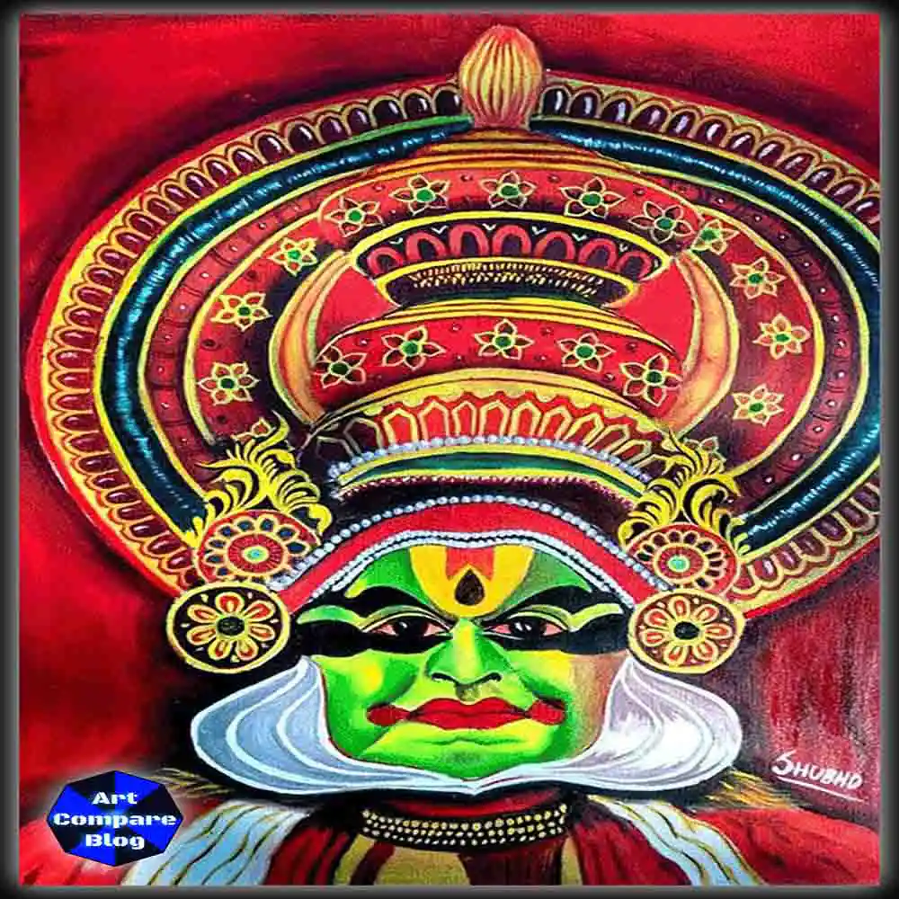 Kathakali Dance Painting-Traditional Kerala Art of Colorful Expressions