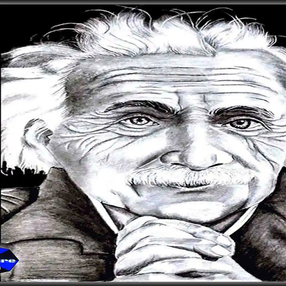 Realistic Pencil Sketch Portrait of a Genius Scientist-Hand-Drawn Art