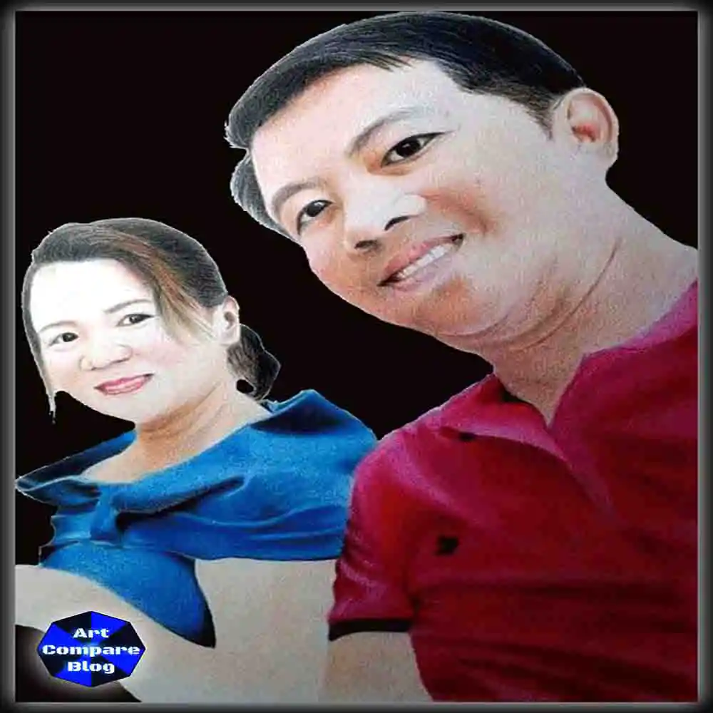 Smiling Couple Portrait with Vibrant Colors