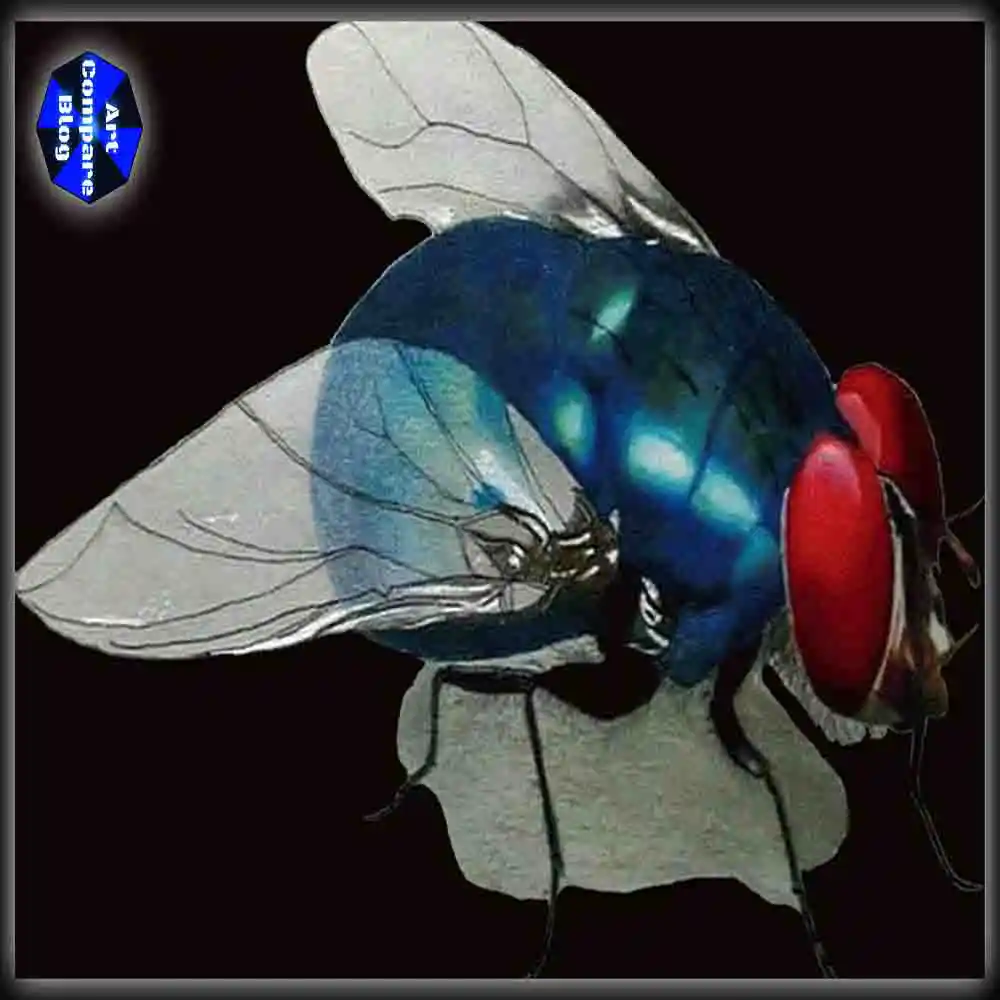 Realistic Blue Fly Art