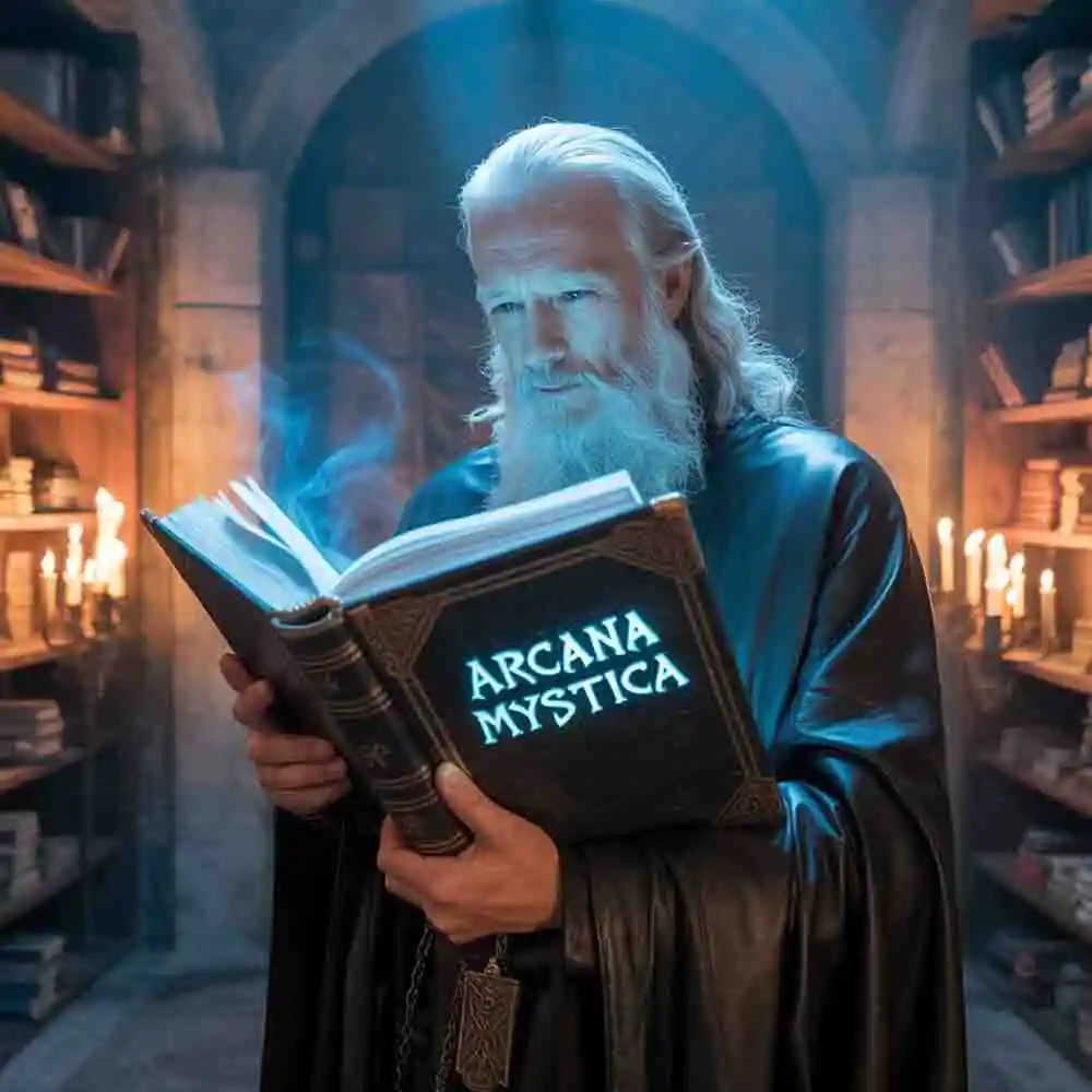 Human Wizard with glowing spellbook-14