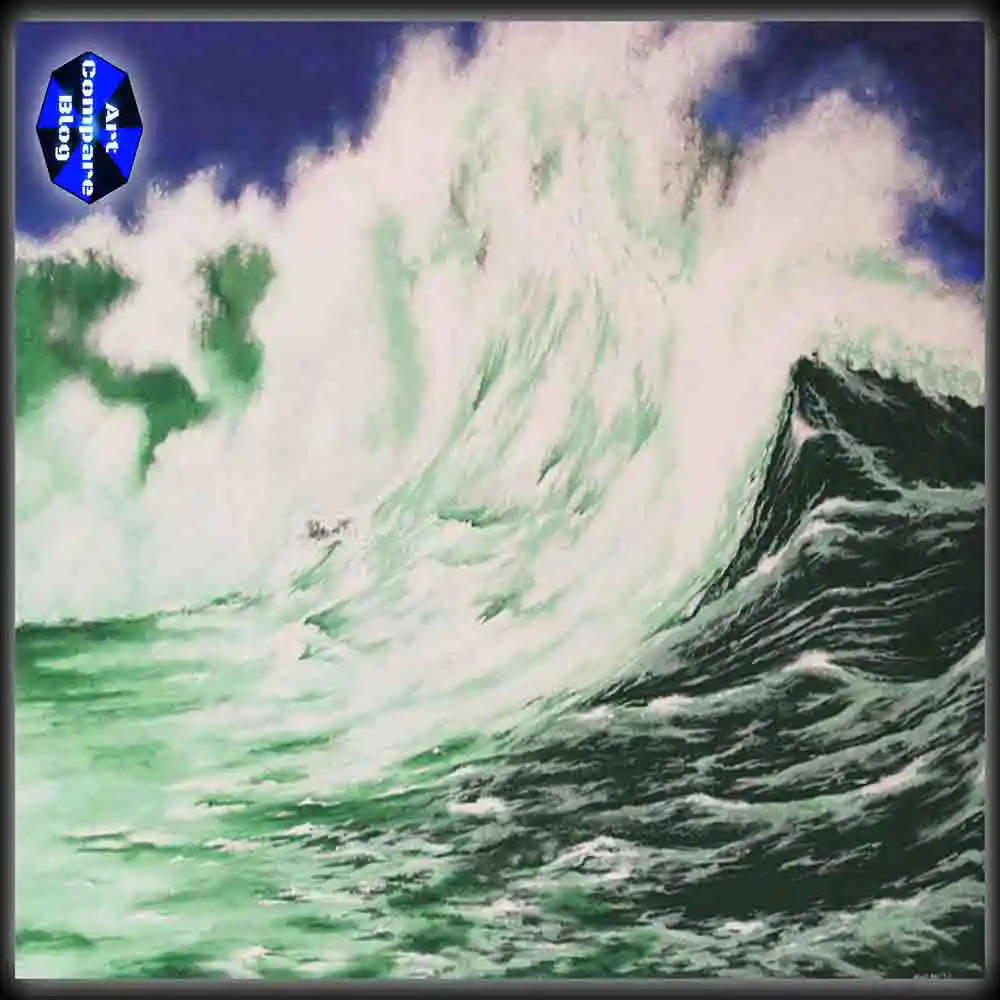 Majestic Ocean Wave Painting-Dynamic Sea Artwork