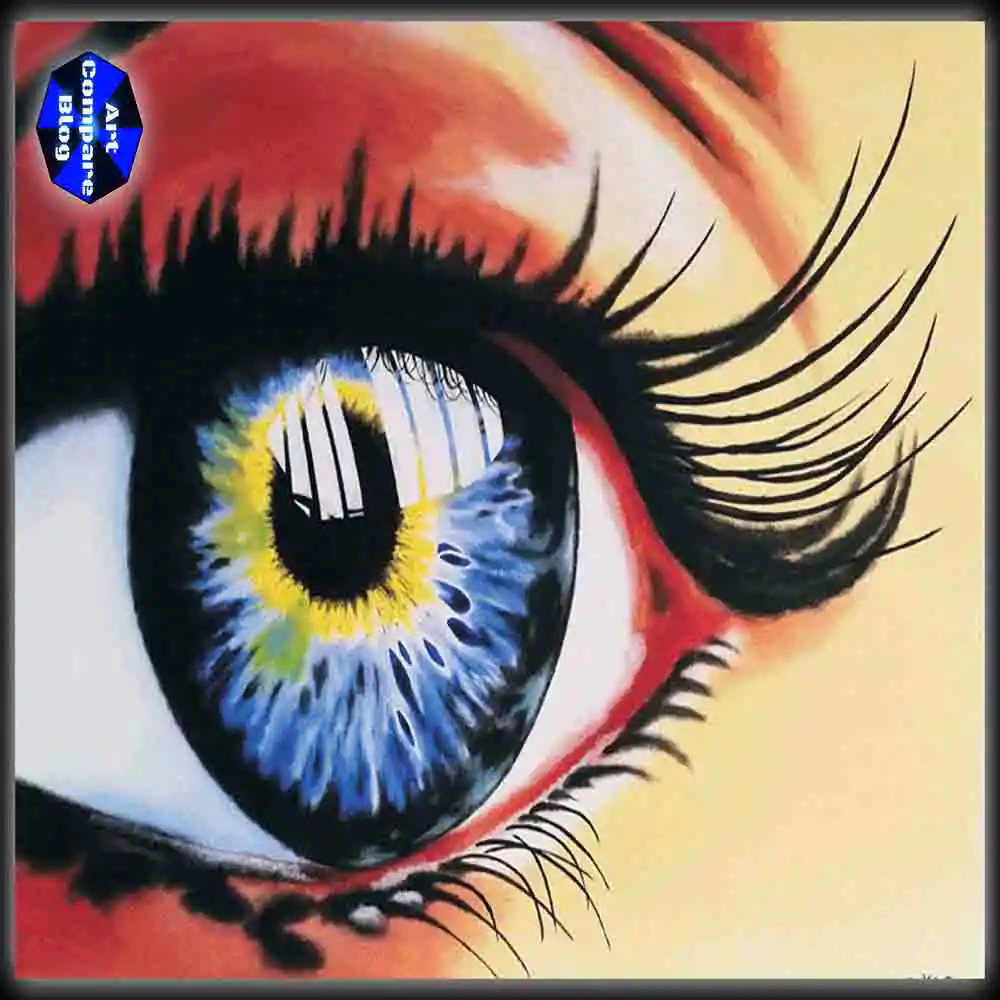 Vivid Close-Up of a Human Eye-Colorful Iris Artwork