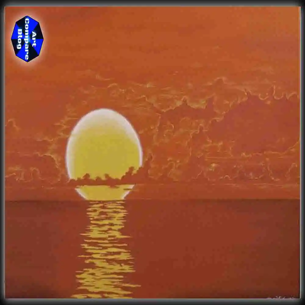 Golden Sun Setting Over Calm Ocean