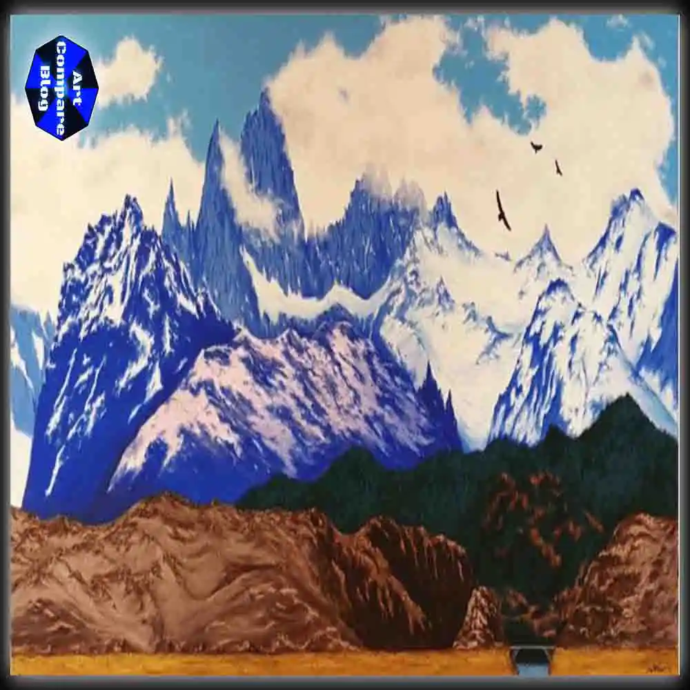 Majestic Snowy Mountains with Birds