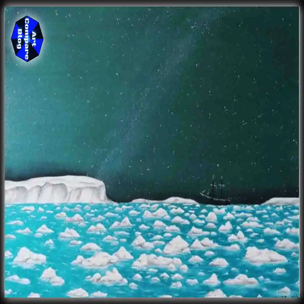 Ship Sailing Through Arctic Ice