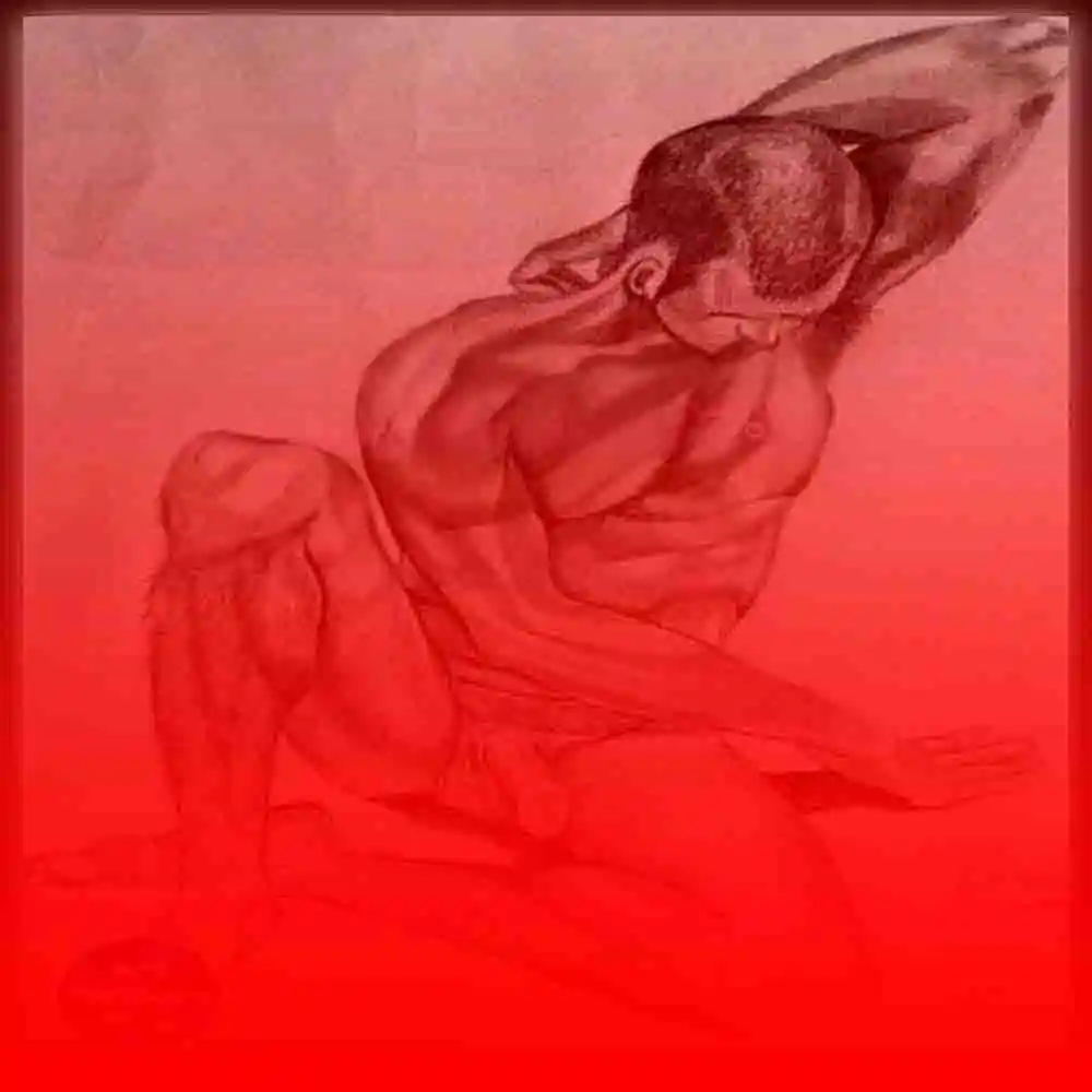 Realistic Male Nude Sketch-Artistic Pencil Drawing