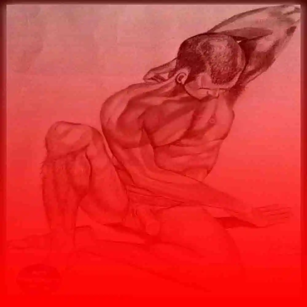 Realistic Male Nude Sketch-Artistic Pencil Drawing