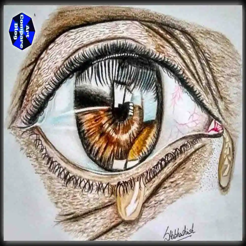 Realistic Eye Drawing with Tears-Emotional Pencil Art