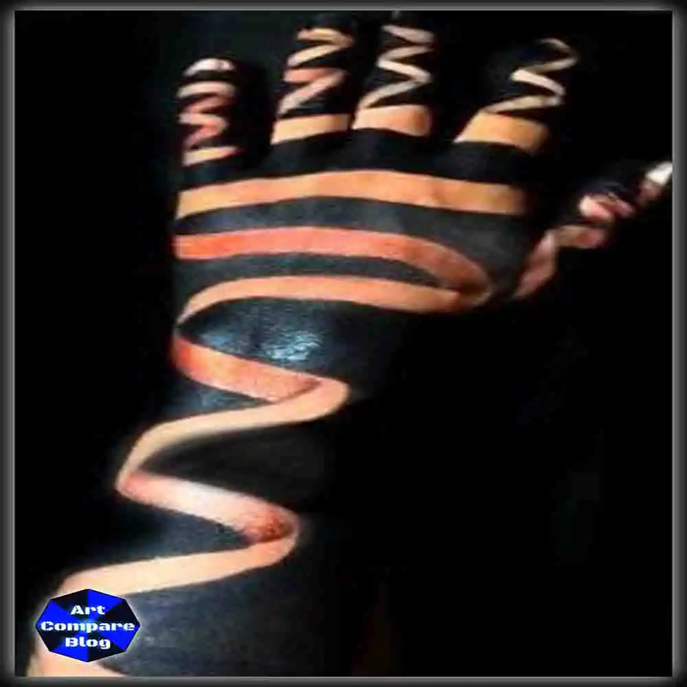 Creative Spiral Hand Art Optical Illusion Design