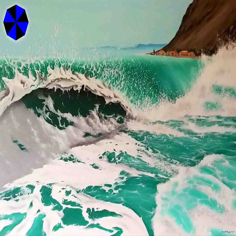 Majestic Ocean Wave Painting Artwork