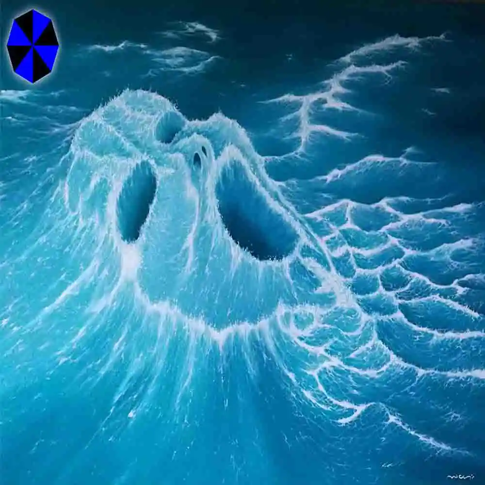 Ocean Waves Forming Skull Shape