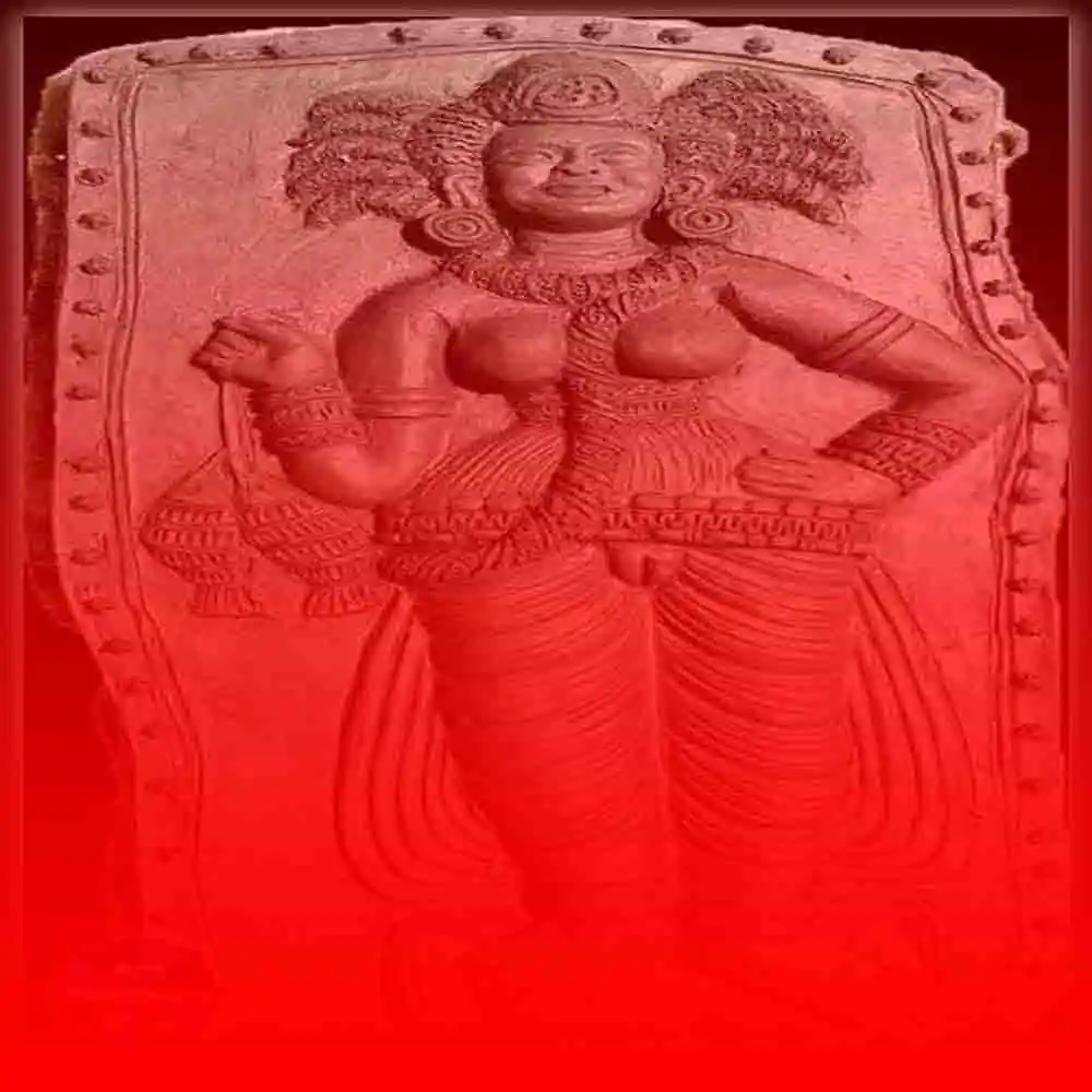 Ancient Goddess Relief Sculpture-Traditional Indian Art Carving