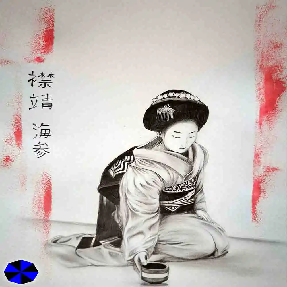 Elegant Japanese Geisha Tea Ceremony Art