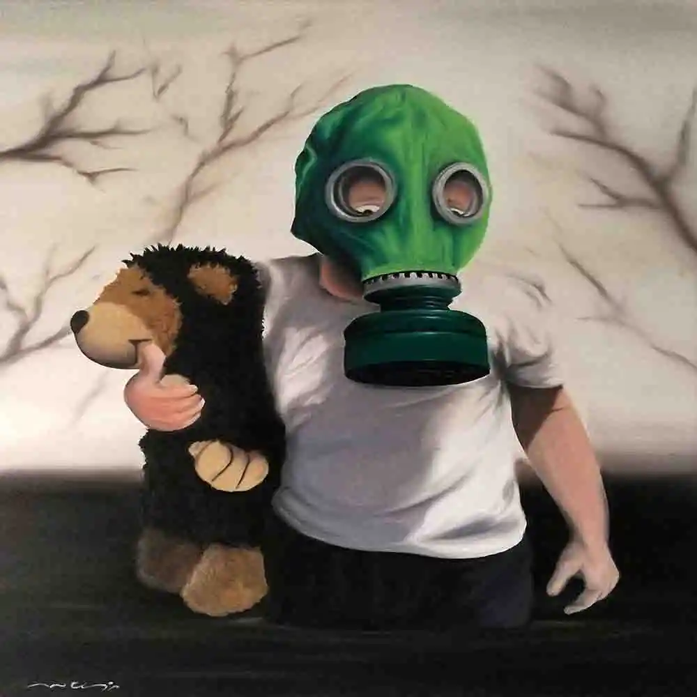 Child Wearing Gas Mask Artwork