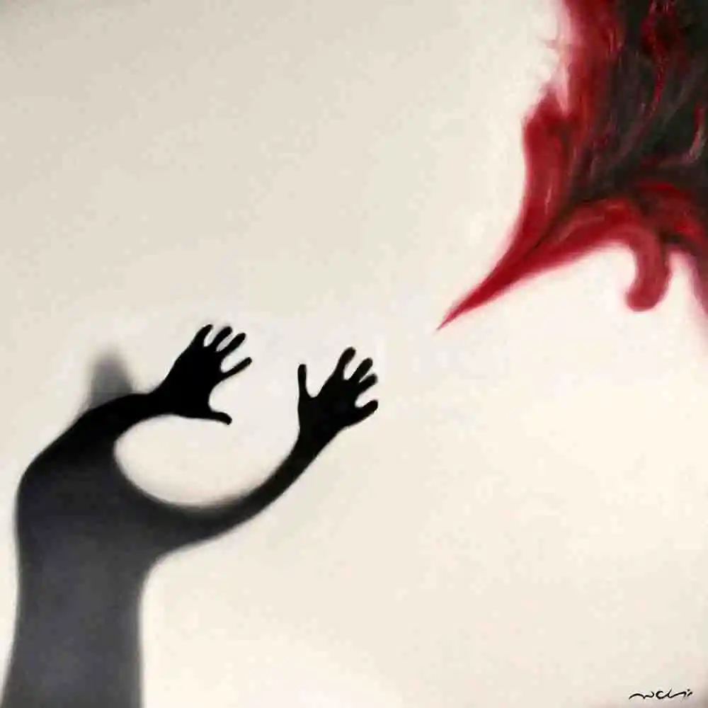 Abstract Shadow Art with Flame