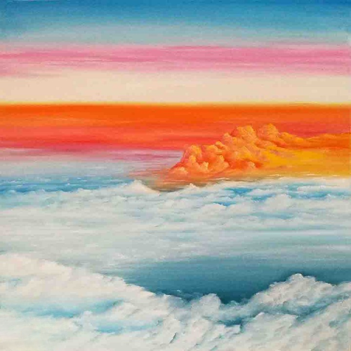 Colorful Sunset Sky Above Clouds