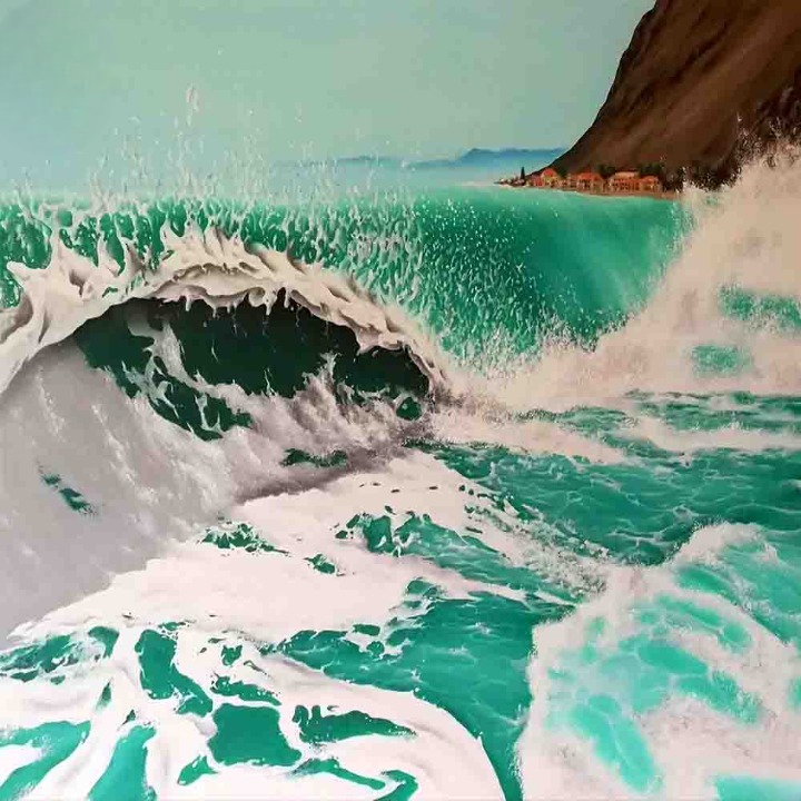 Majestic Ocean Wave Painting Artwork
