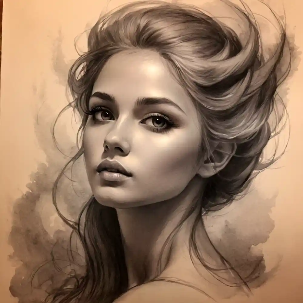 Charcoal Portrait Sketch Realistic Shading
