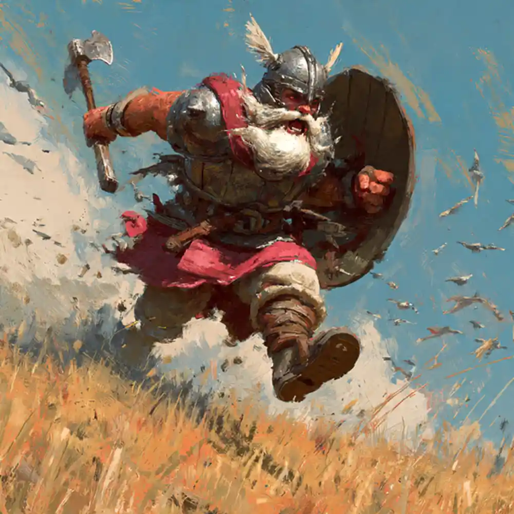 Core barbarian charging into war