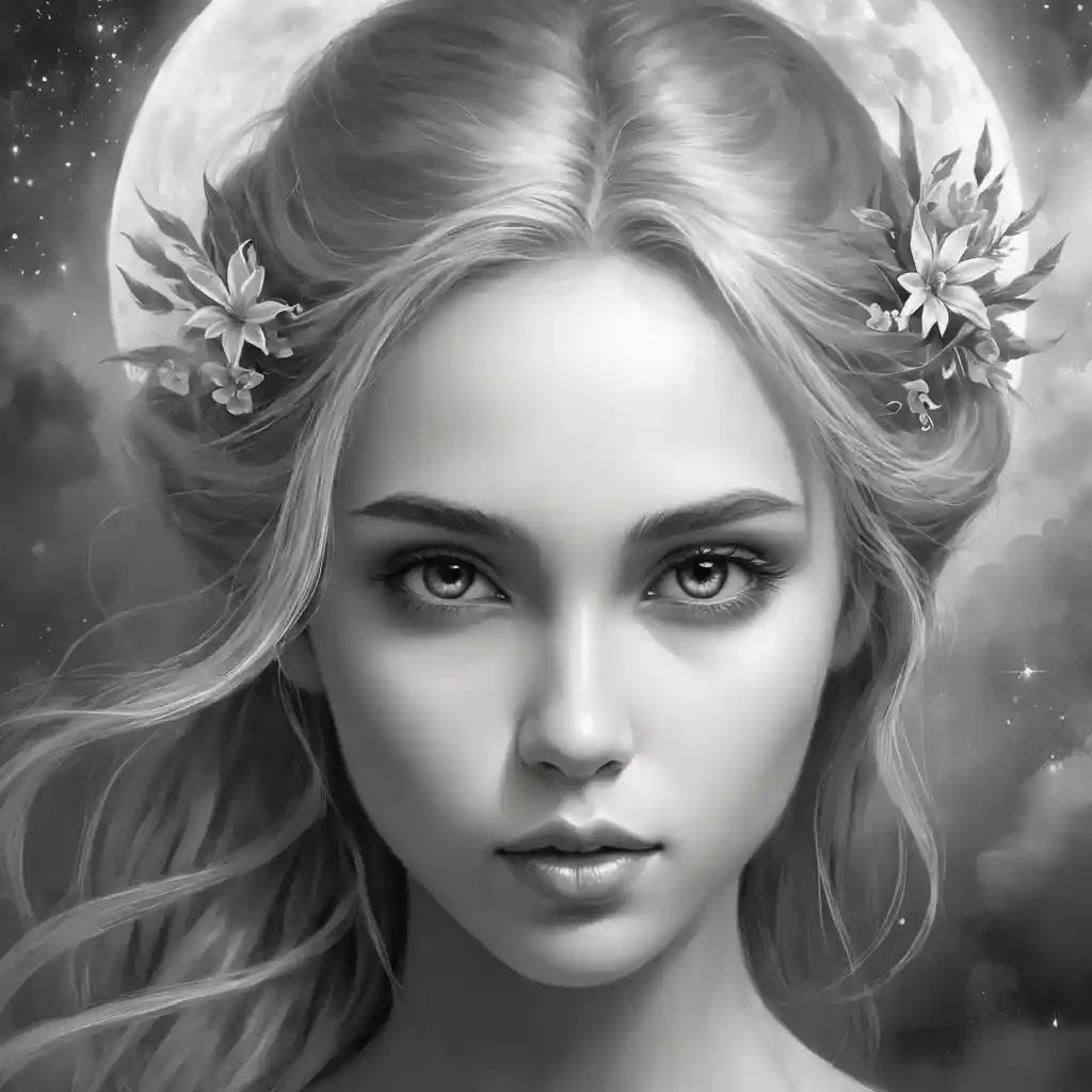 Hand-drawn portrait in black and white