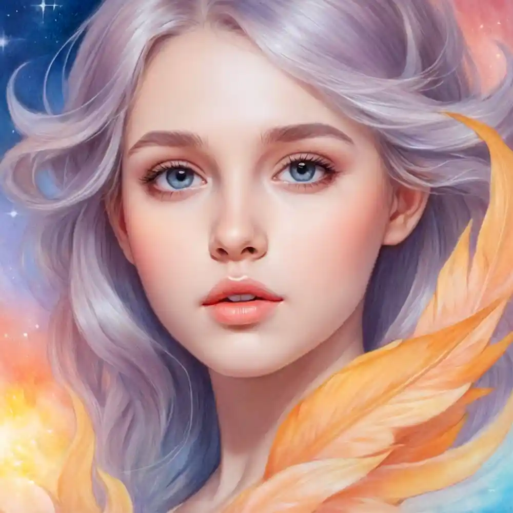 Close-Up Hand-Drawn Pencil Portrait Of A Girl