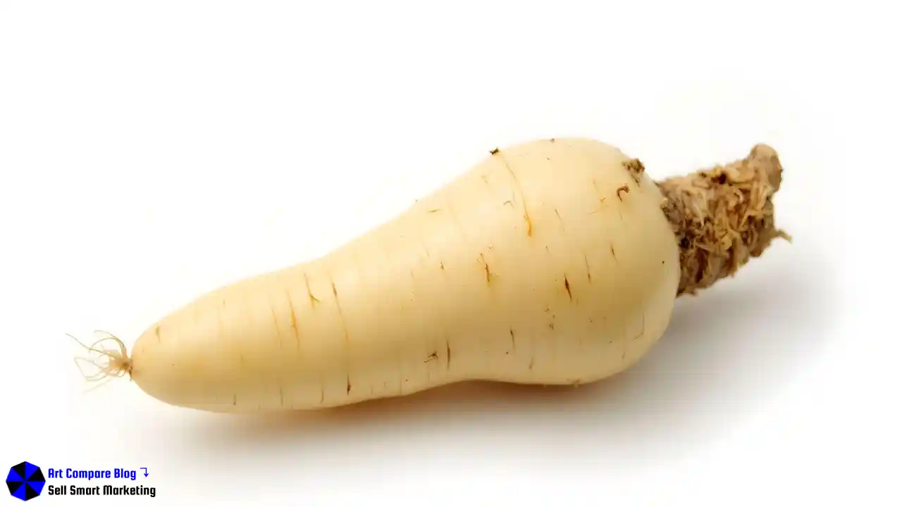 Organic Parsnip Close-Up White Background