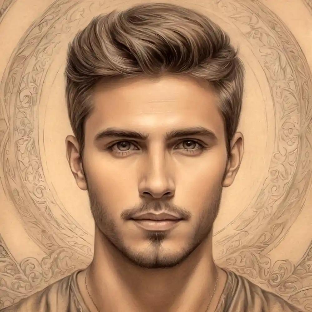 Realistic Graphite Pencil Drawing Male Face