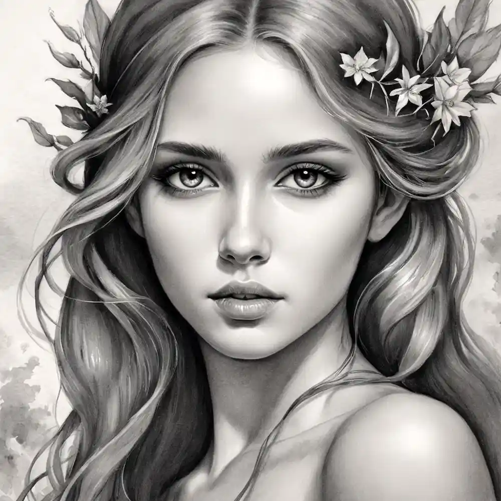 Black And White Handmade Portrait Drawing