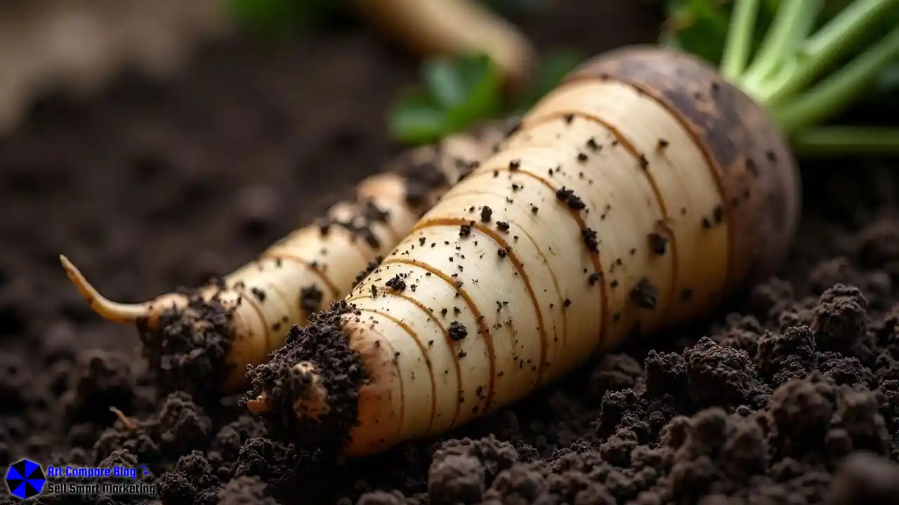 Natural Parsnip with Dirt Rustic Food Image
