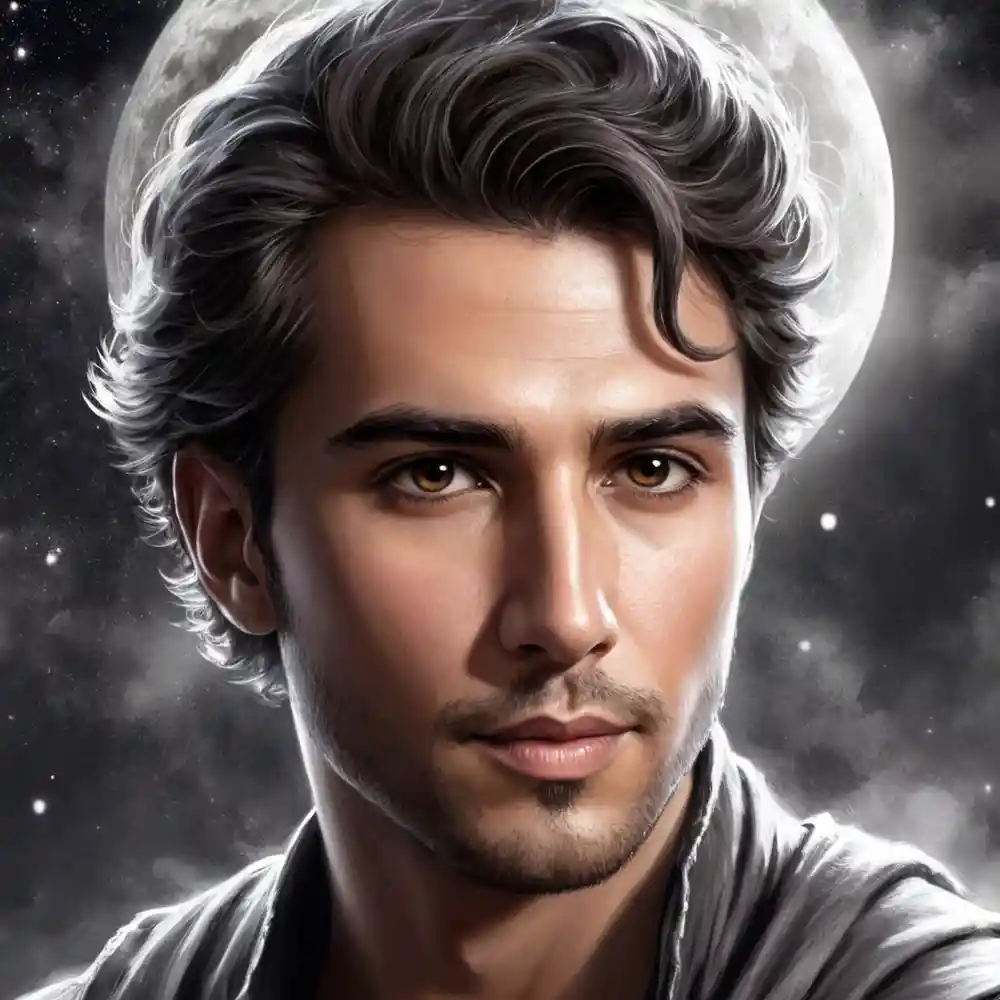 Realistic Black And White Male Portrait Sketch