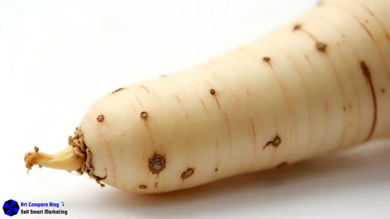 Detailed Parsnip Skin Texture White Background